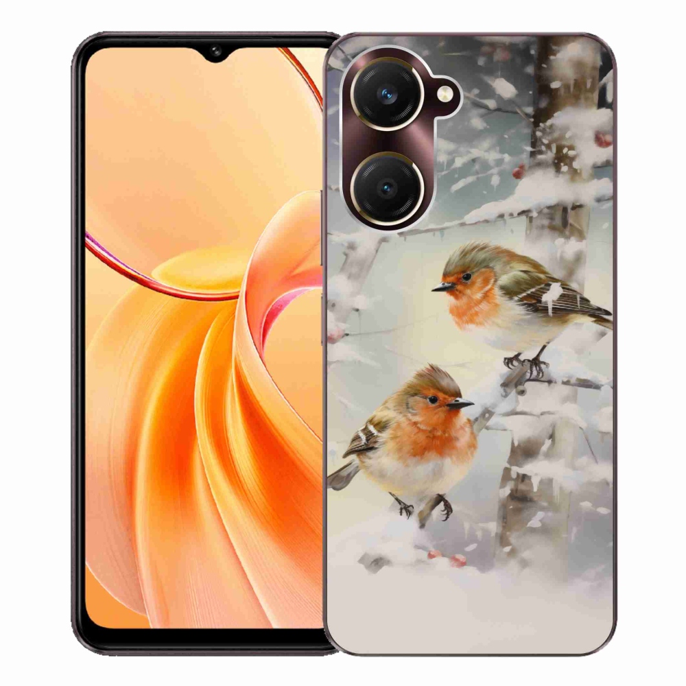 Gél borítás mmCase a Vivo Y28s 5G-hez - madarak télen