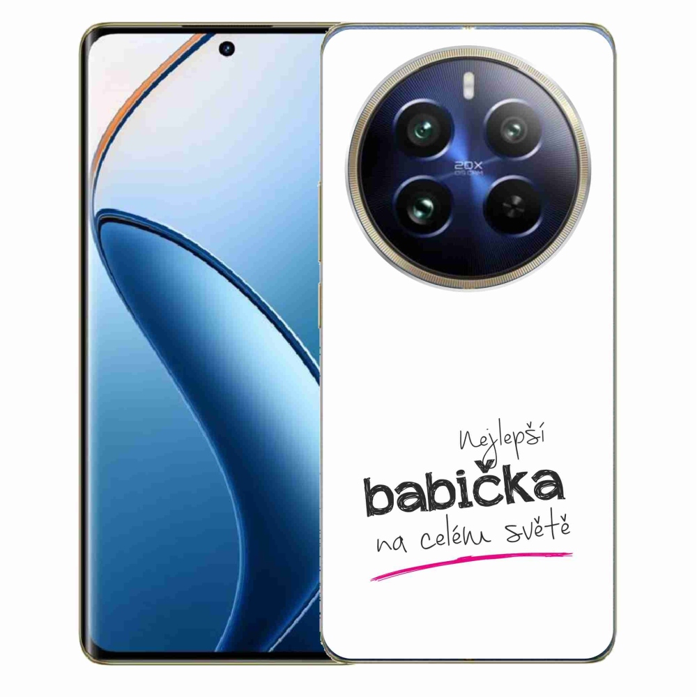 Gél borítás mmCase a Realme 12 Pro 5G/12 Pro+ 5G - legjobb nagymama 4 fehér háttérrel