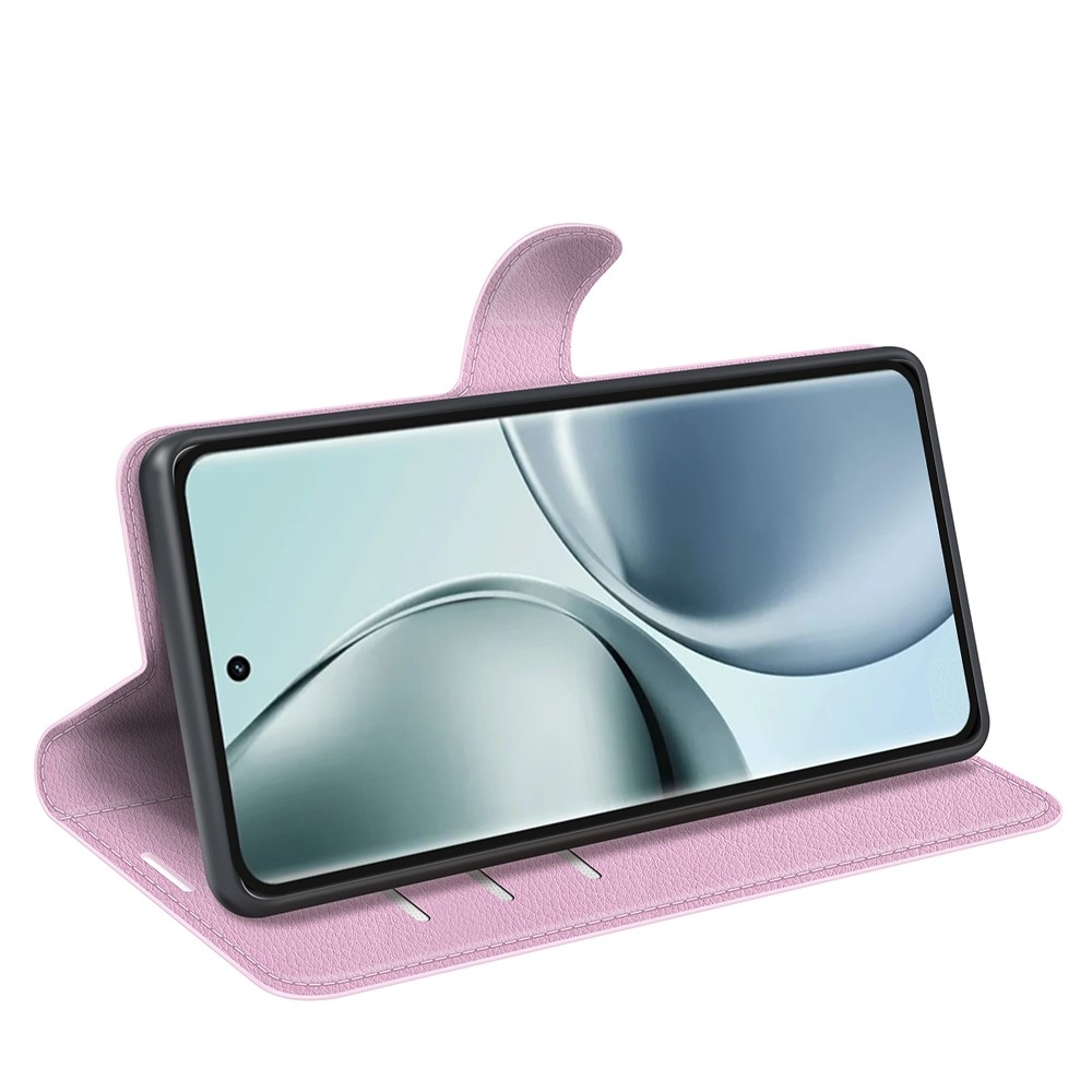 Litchi könyvtáska a Realme 14 Pro 5G készülékhez - rózsaszín