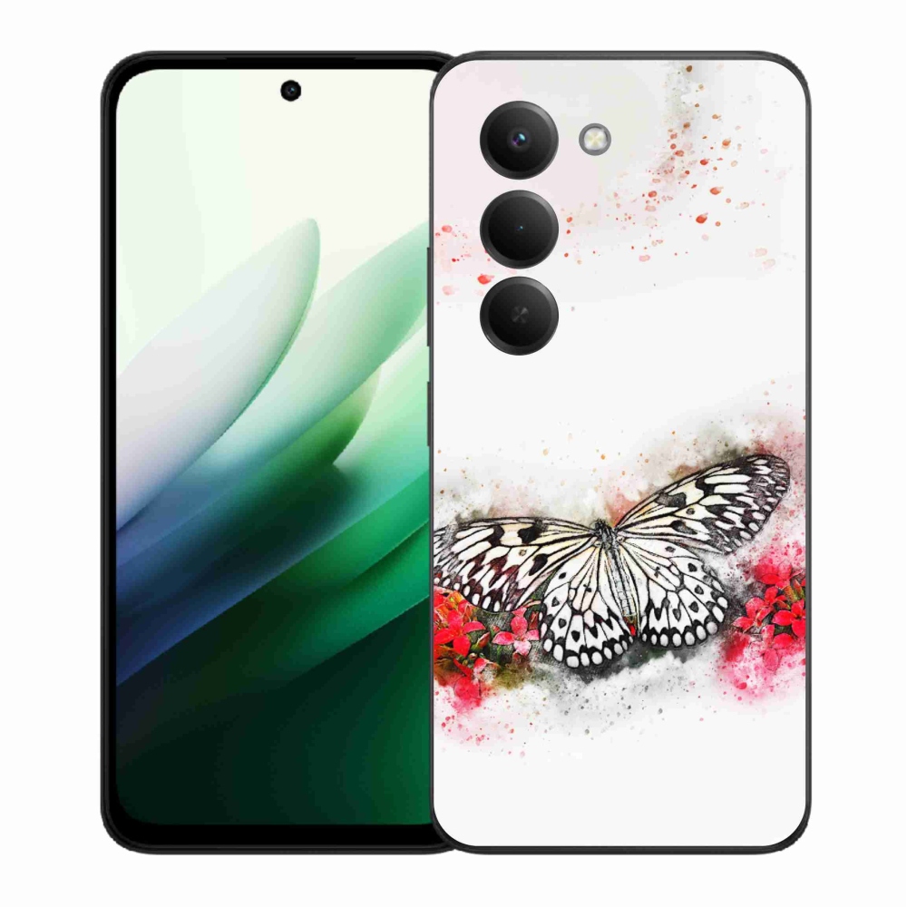 Gél borítás mmCase a Xiaomi Redmi 15 5G-hez - fekete-fehér pillangó