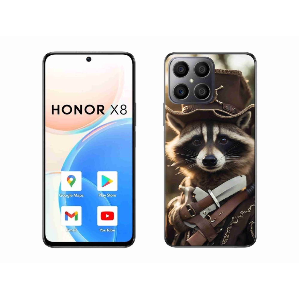 Gél borító mmCase a Honor X8-hoz - mosómedve egyenruhában