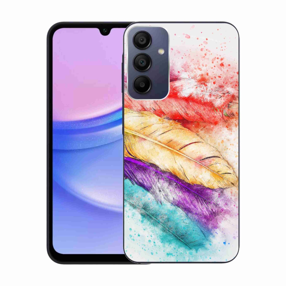 Zselés borítás mmCase Samsung Galaxy A15 4G/5G készülékhez - színes tollakkal