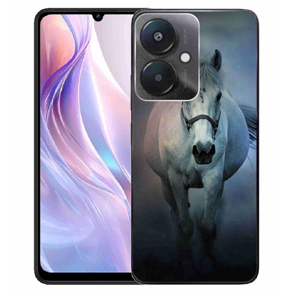Gél tok mmCase a Xiaomi Redmi 13C 5G számára - futó fehér ló