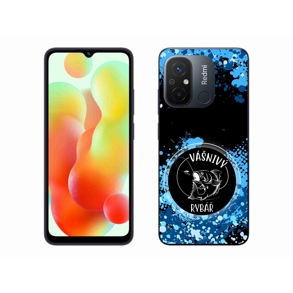 Gél borító mmCase a Xiaomi Redmi 12C-hez - szenvedélyes halász fekete háttérrel