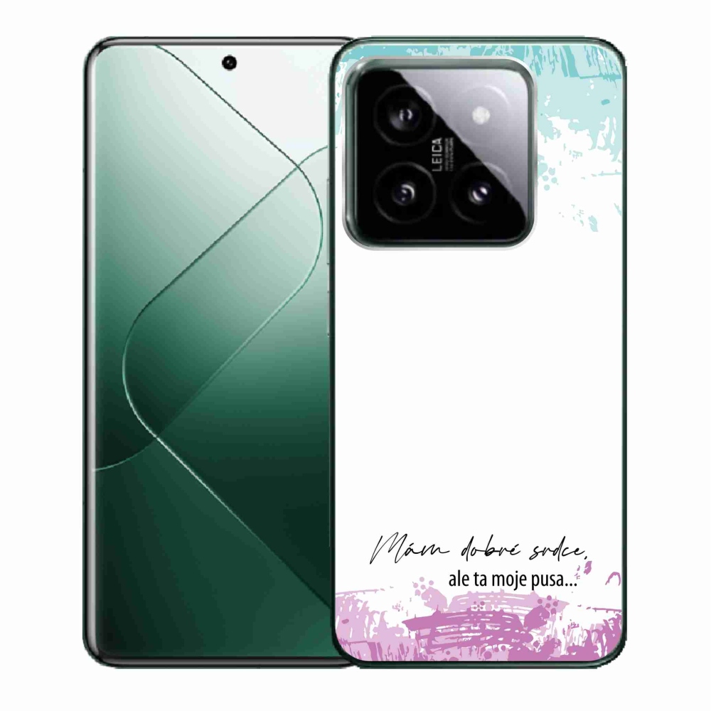 Gél borító mmCase a Xiaomi 14-hez - vicces szöveg 3 fehér háttérrel