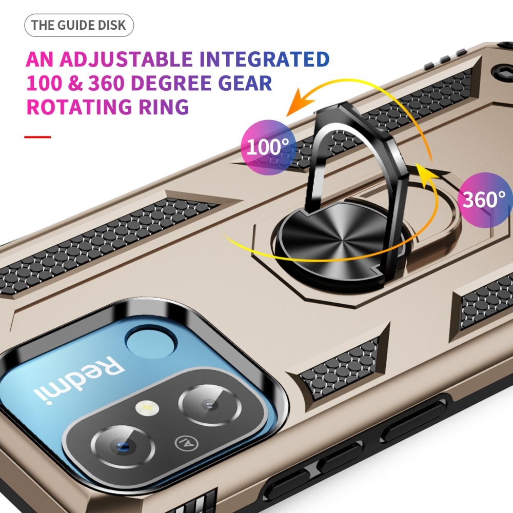 Gyűrűálló borítás Xiaomi Redmi 12C-hez - arany színben