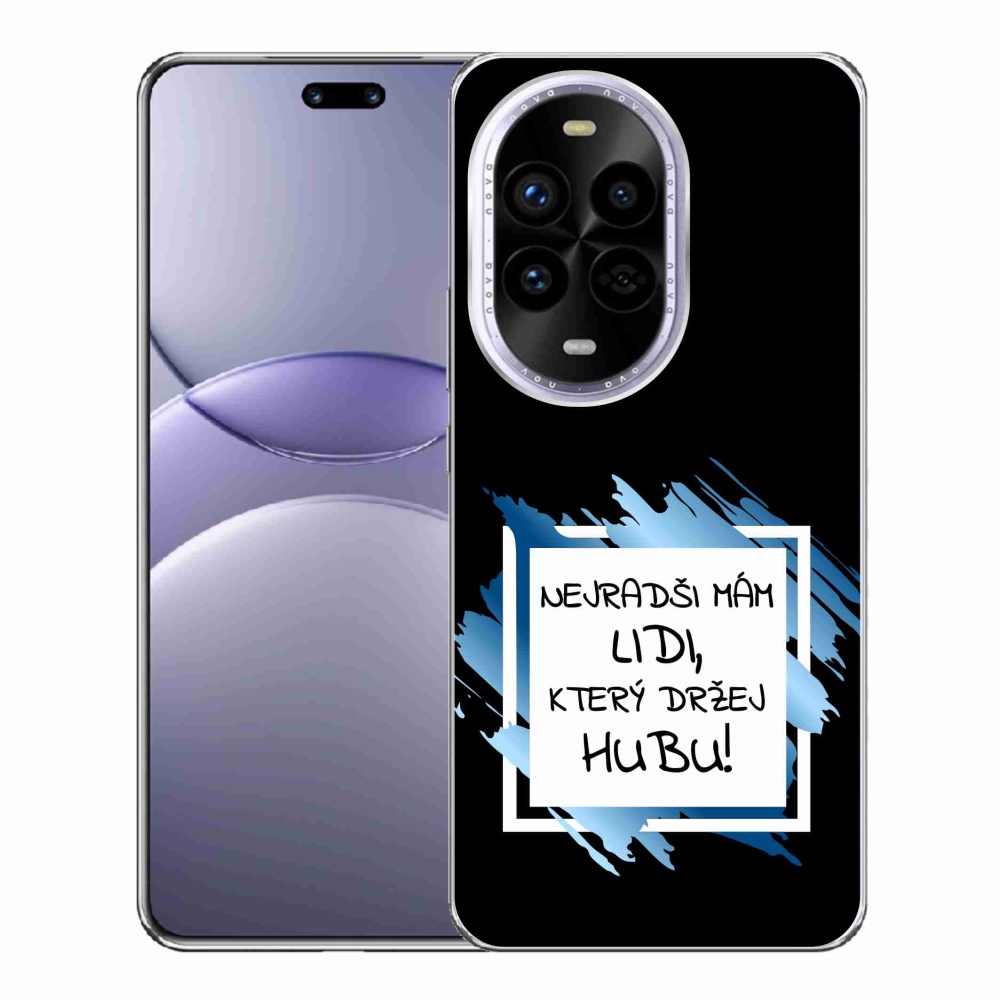 Gél borító mmCase a Huawei Nova 13 Pro 5G-hez - vicces szöveg 7 fehér és fekete háttérrel