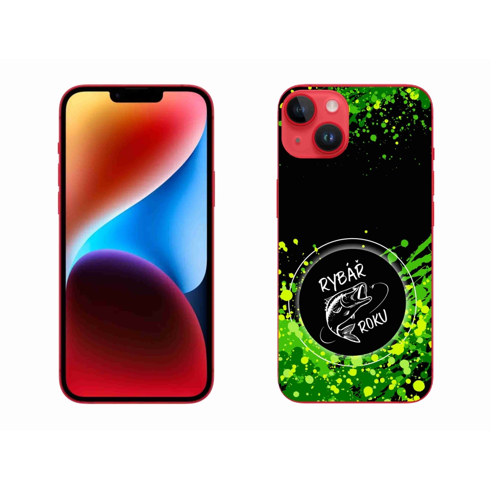 Zselés borítás mmCase iPhone 14 Plus készülékhez - Az év horgásza fekete háttérrel