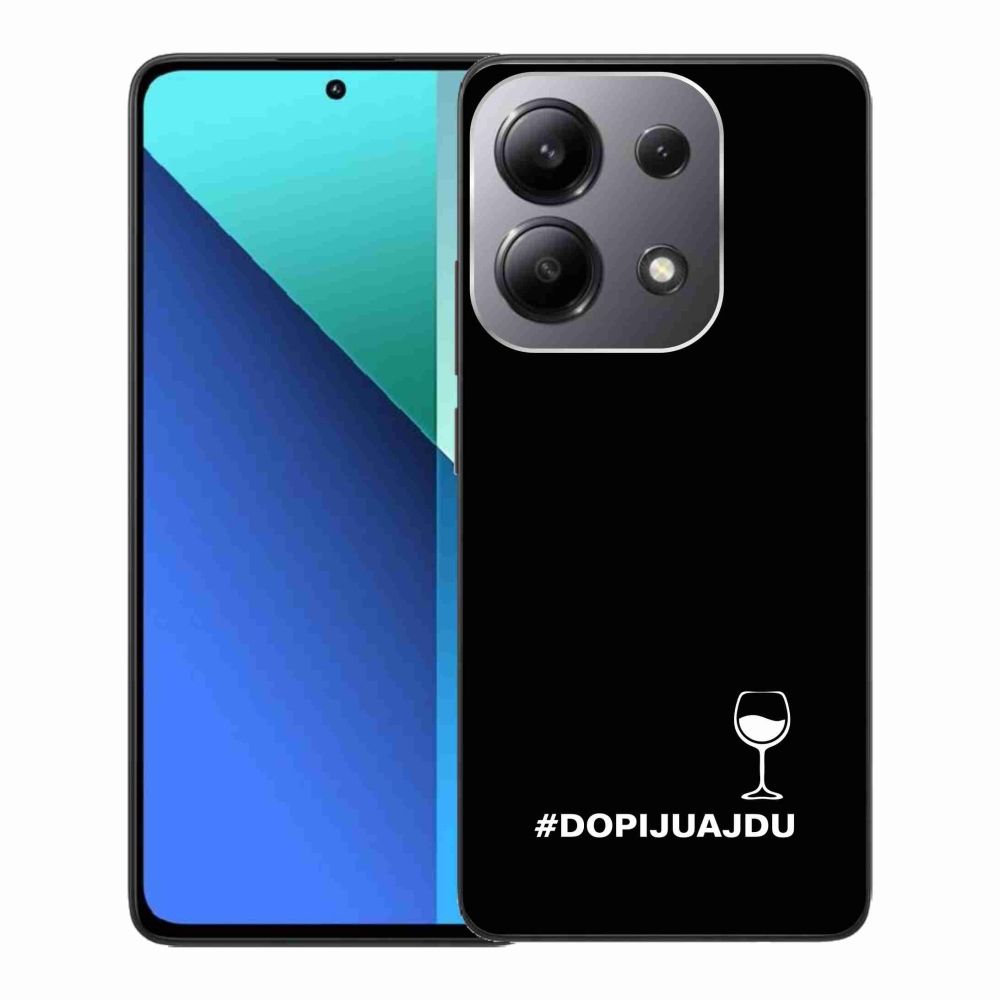 Gél borítás mmCase a Xiaomi Redmi Note 13-hoz - bor motívum fekete háttérrel