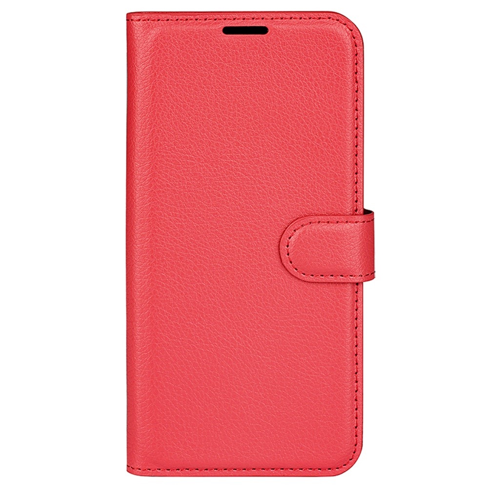 Litchi könyv tok Motorola Moto G85 5G - piros színben