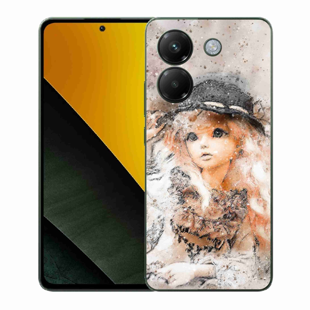 Gél borítás mmCase a Xiaomi Poco M7 Pro 5G számára - lány kalapban