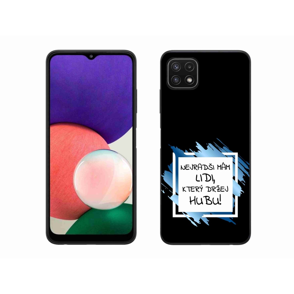 Gél borító mmCase Samsung Galaxy A22 5G - vicces szöveg 7 fehér és fekete háttérrel