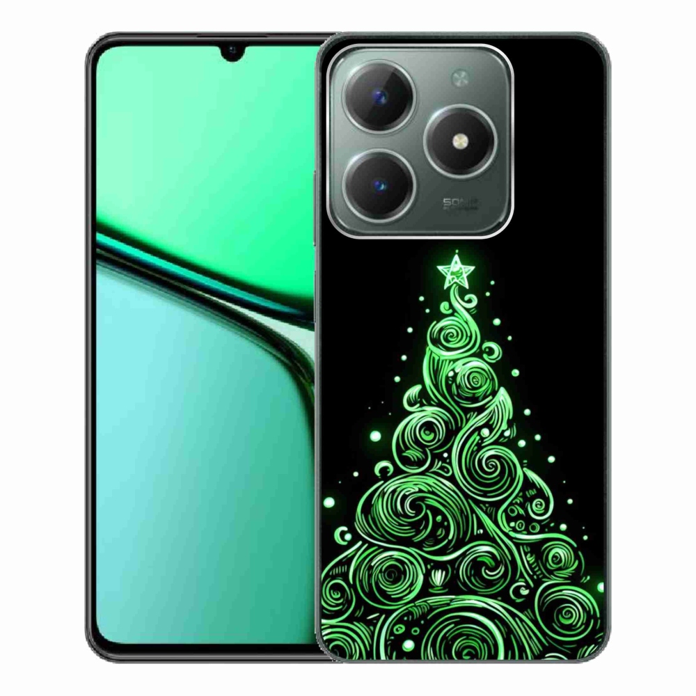 Gél borítás mmCase a Realme C61 készülékhez - neon karácsonyfa 3