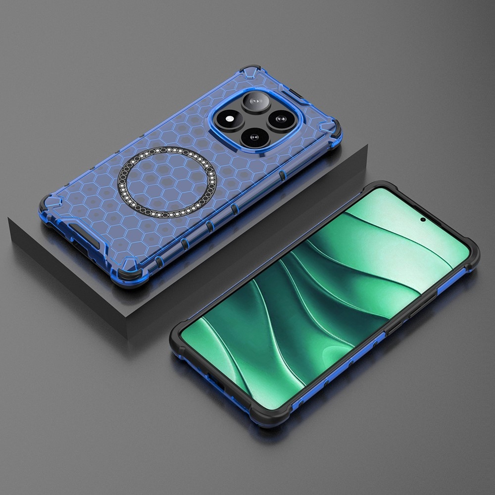 Mézédes, tartós védőburkolat MagSafe-vel a Xiaomi Redmi Note 14 Pro 5G/Poco X7 5G számára - kék