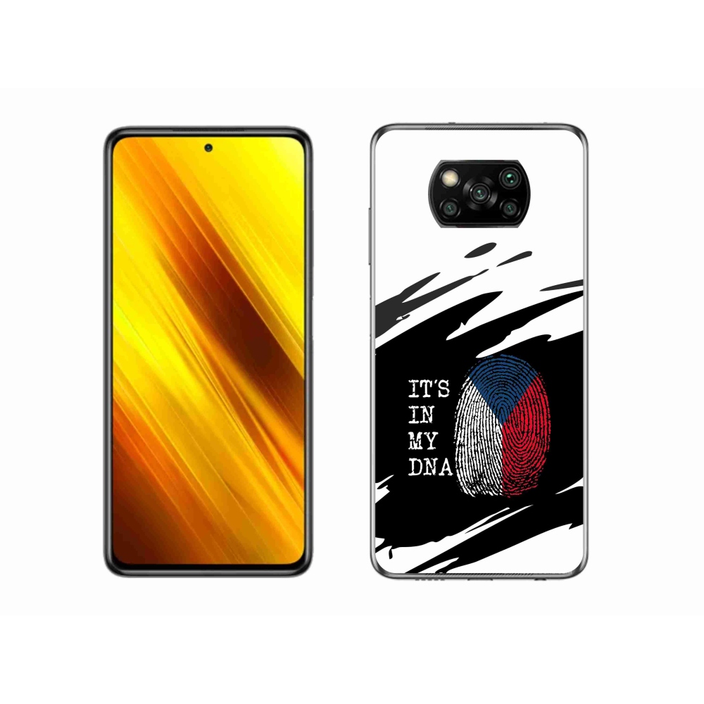 Gél borító mmCase a Xiaomi Poco X3 Pro - zászló ujjlenyomat fekete és fehér háttérrel