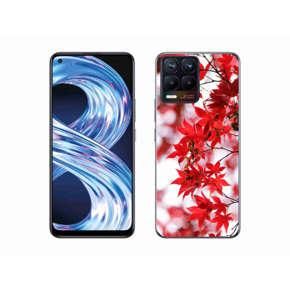 Gél borítás mmCase a Realme 8 Pro-hoz - piros levelek