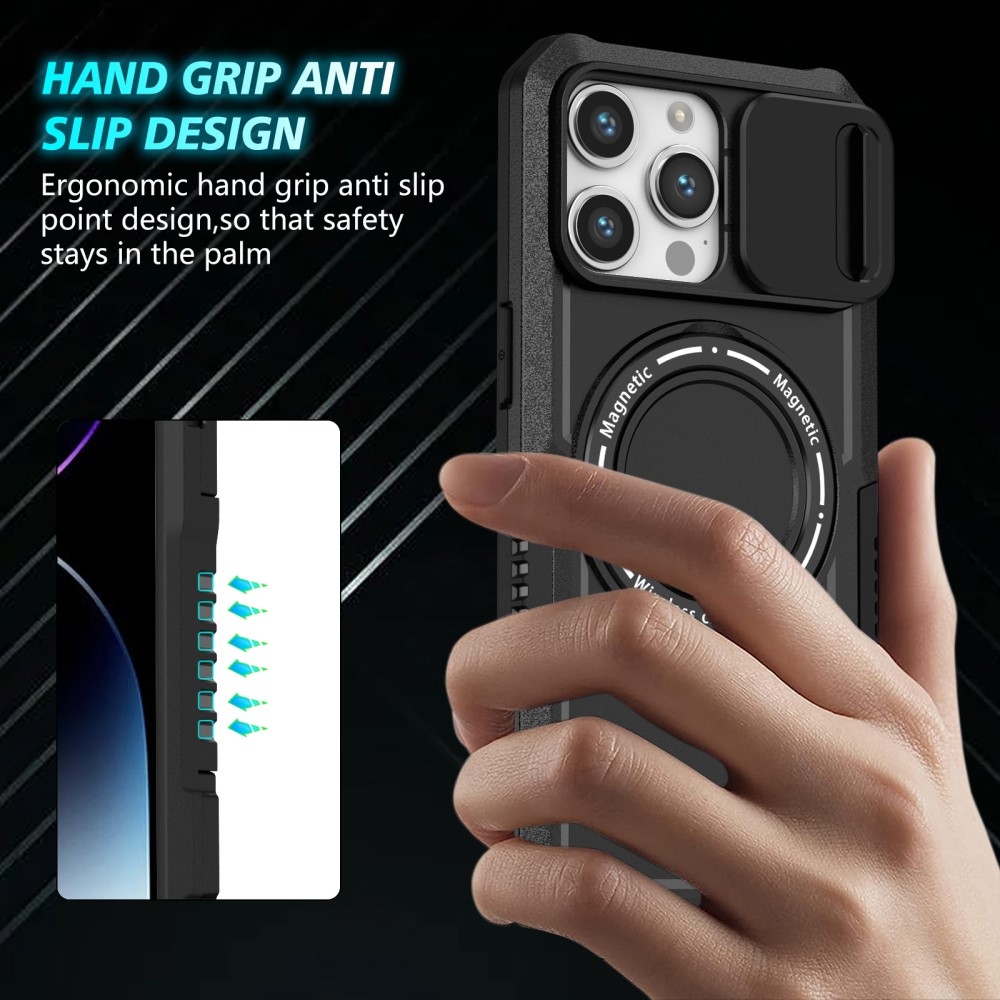 Katonai tartós védőburkolat MagSafe-vel iPhone 14 Pro Max készülékhez - Fekete