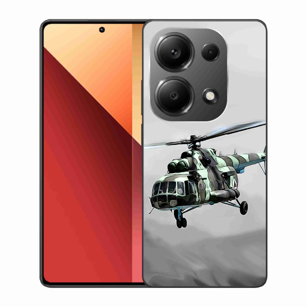 Zselés borítás mmCase a Xiaomi Redmi Note 13 Pro 4G/Poco M6 Pro - katonai helikopterhez