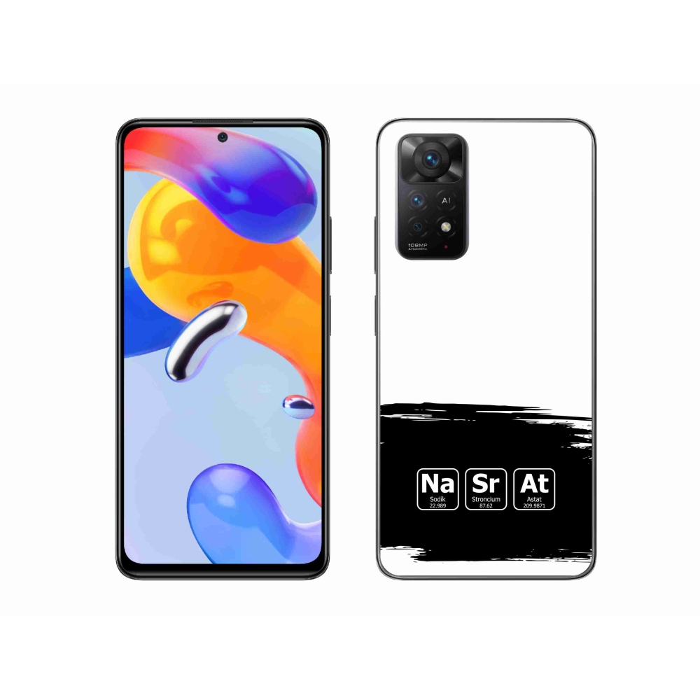 Gél borító mmCase a Xiaomi Redmi Note 11 Pro 4G/5G számára - kémiai elemek fekete és fehér háttérrel