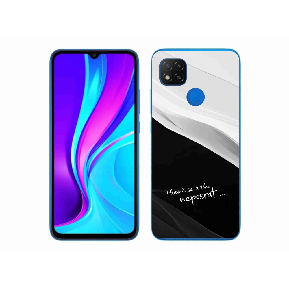 Gél borító mmCase a Xiaomi Redmi 9C-hez - vicces szöveg 13 fekete és fehér háttérrel