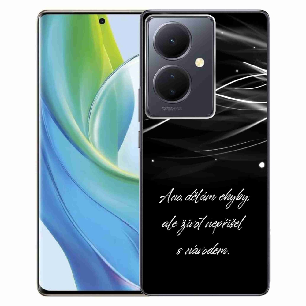 Gél borítás mmCase a Vivo V29 Lite 5G-n - idézem fekete háttérrel