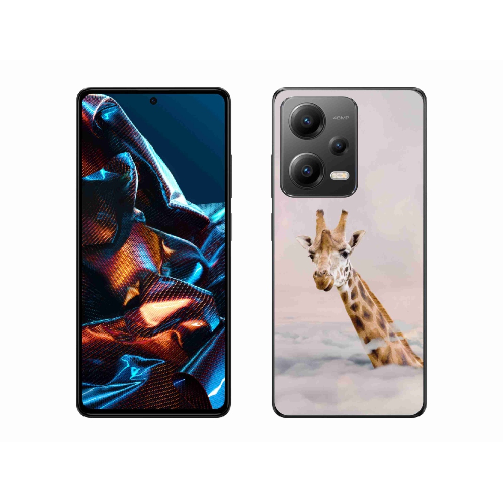 Gél borítás mmCase a Xiaomi Redmi Note 12 Pro 5G számára - zsiráf a felhőkben
