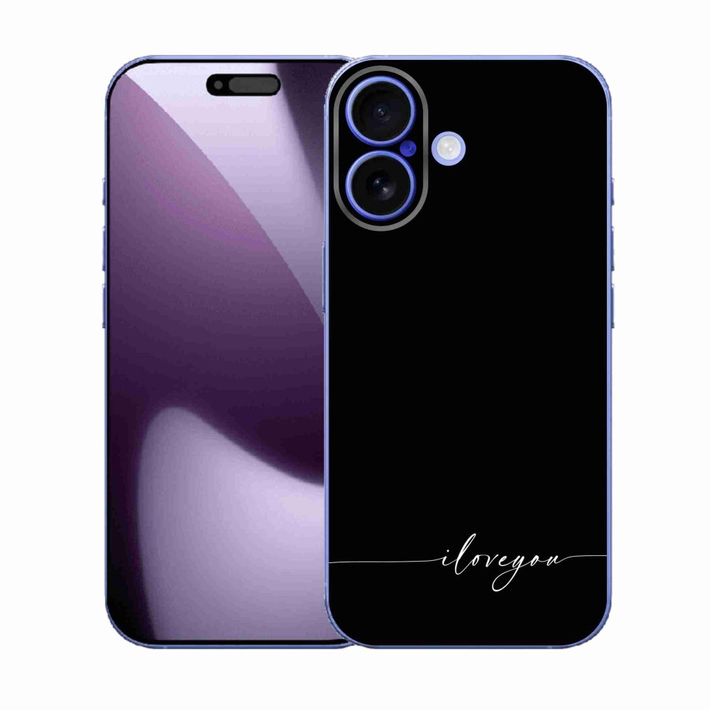 Gél borítás mmCase iPhone 17 készülékhez - Szeretlek fekete háttérrel