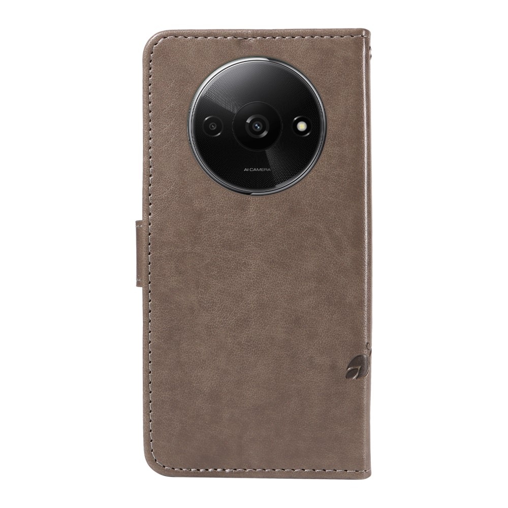 Virágok könyv tok Xiaomi Redmi A3-hoz - szürke