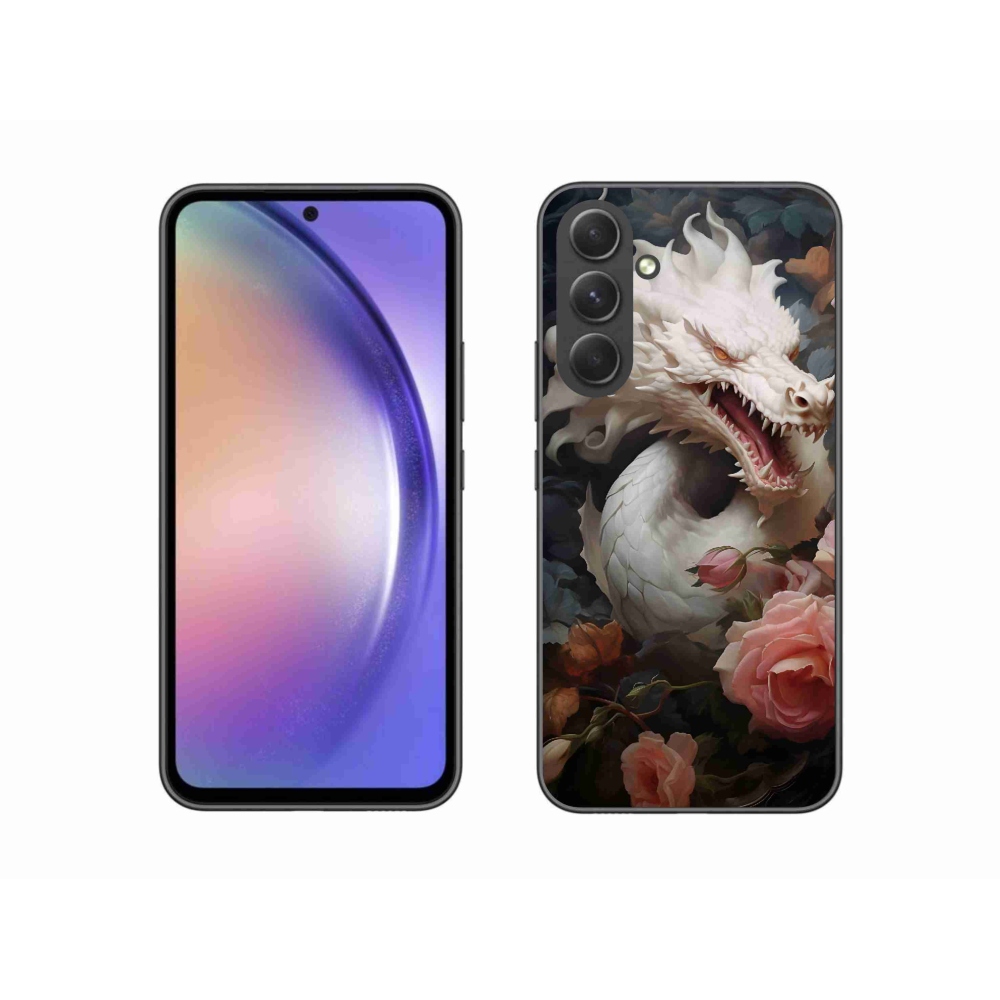 Gél védőhuzat mmCase Samsung Galaxy A54 5G - fehér sárkányhoz