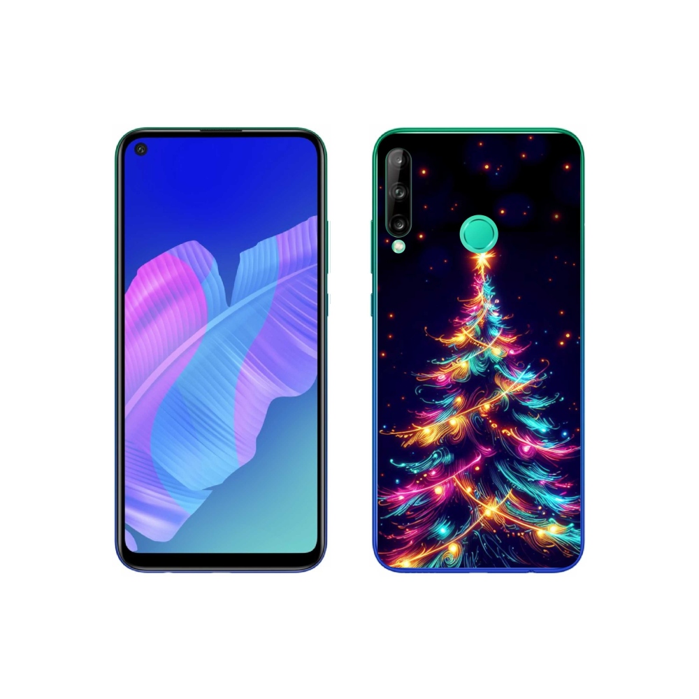 Gél borítás mmCase a Huawei P40 Lite E - neon karácsonyfa számára