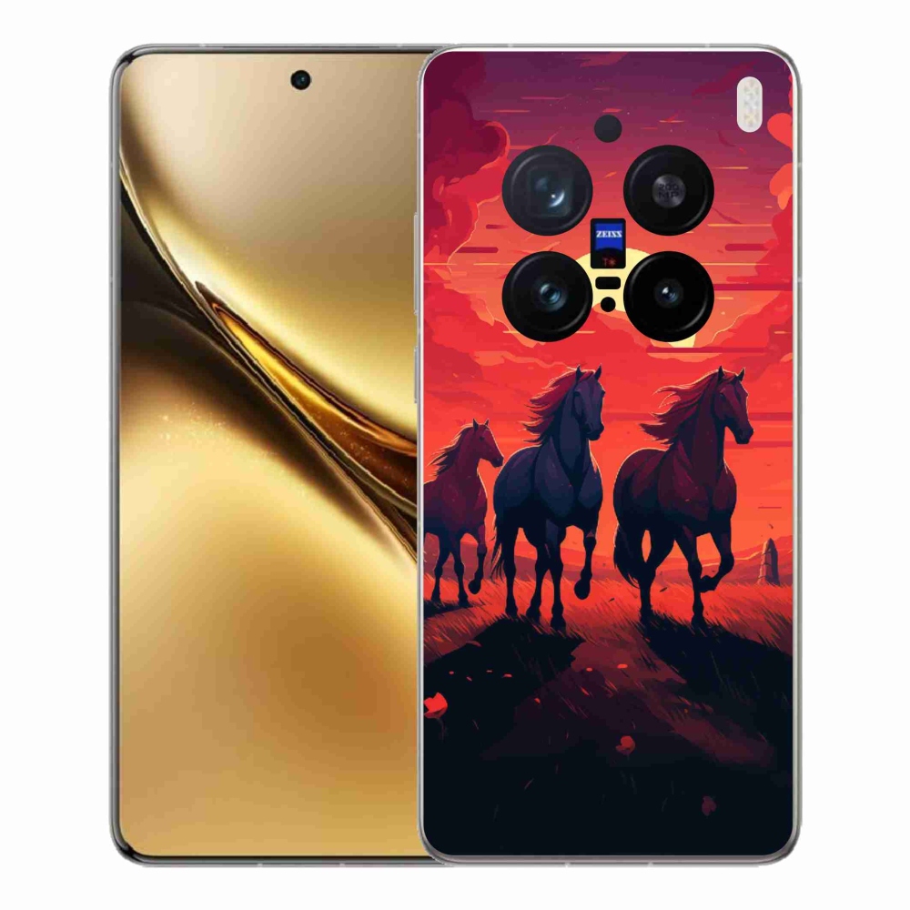 Zselés borítás mmCase a Vivo X200 Pro 5G-hez - lovak és naplemente