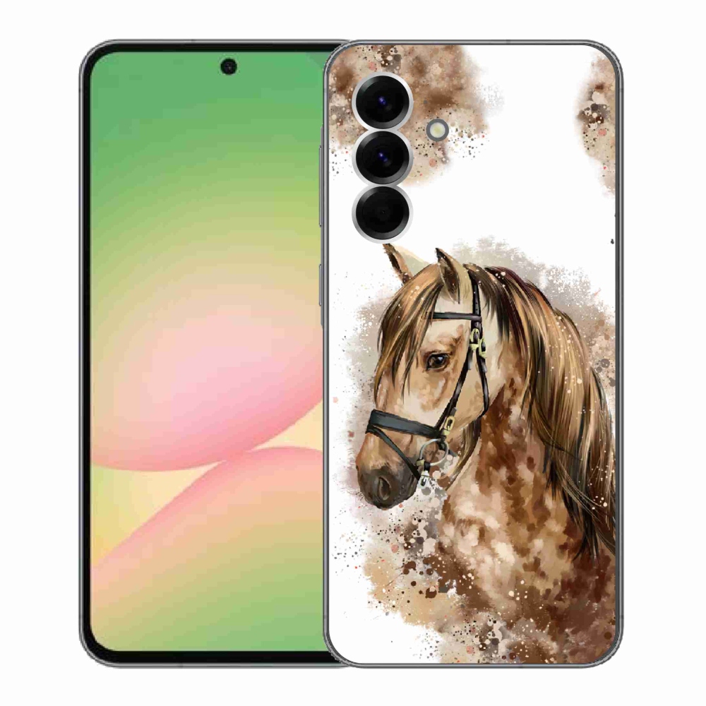 Zselés borítás mmCase Samsung Galaxy A56 5G - barna rajzfilm lóhoz