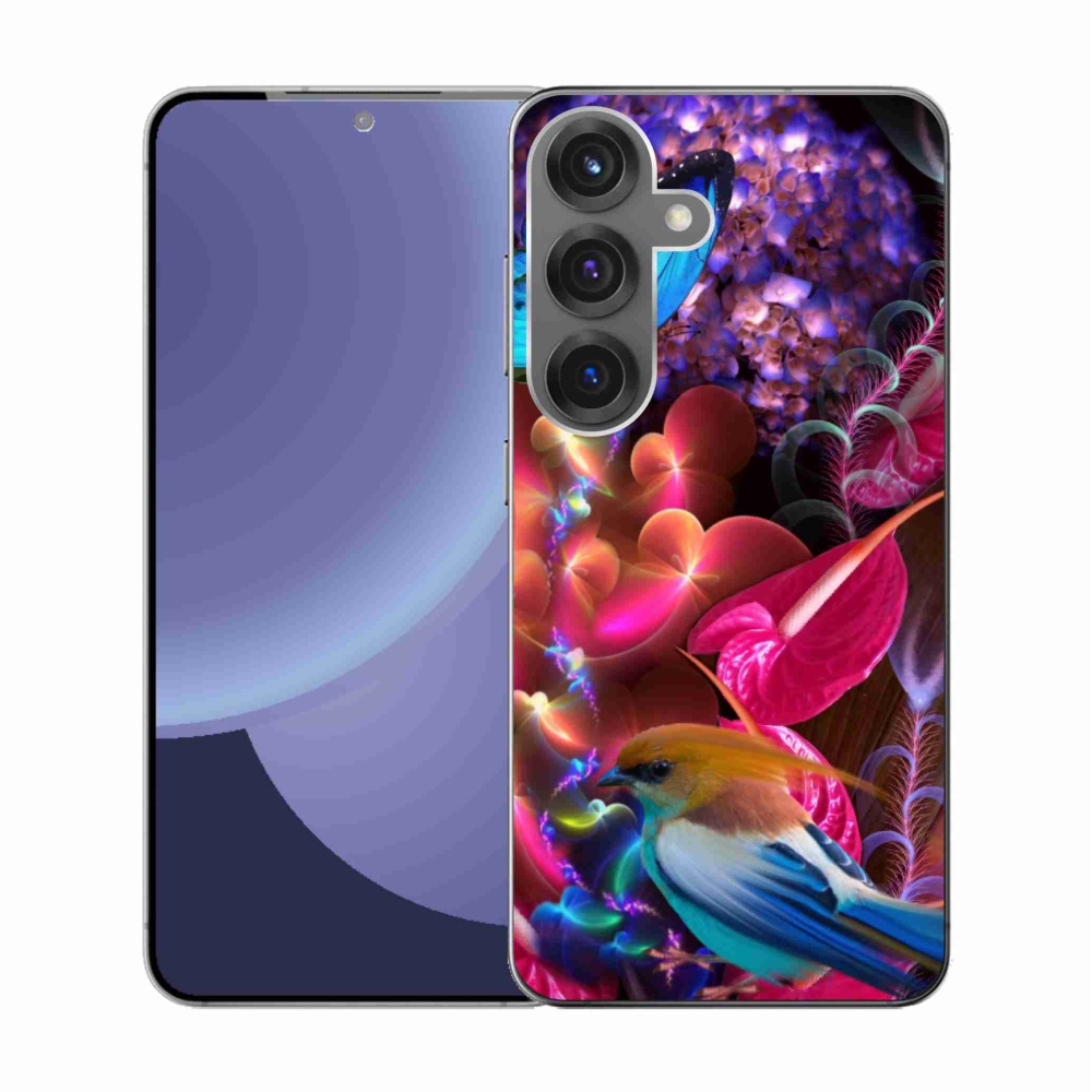 Gél borítás mmCase Samsung Galaxy S25 készülékhez - színes virágok