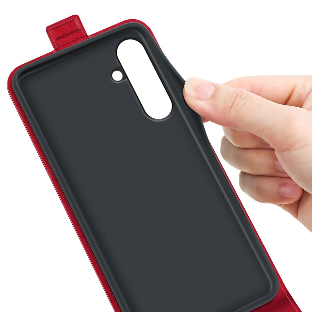 Függőleges könyvtáska Samsung Galaxy A26 5G készülékhez - piros