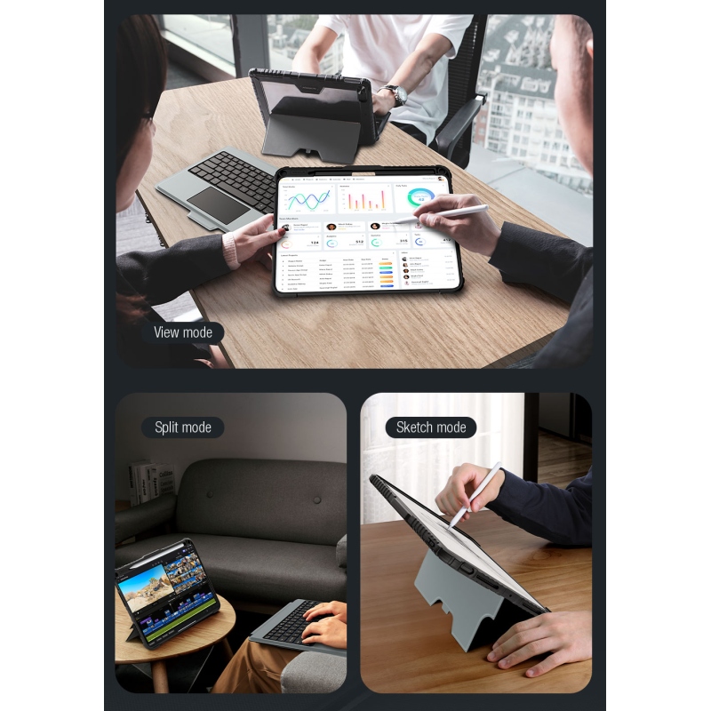 Nillkin Bumper Combo billentyűzet tok (háttérvilágításos verzió) iPad Pro 11 2024 Fekete