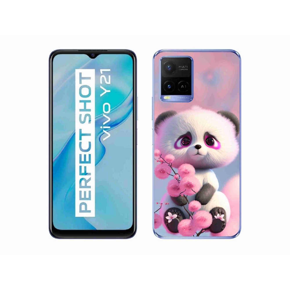 Gél borítás mmCase a Vivo Y21/Y21s/Y33s készülékhez - aranyos panda 1