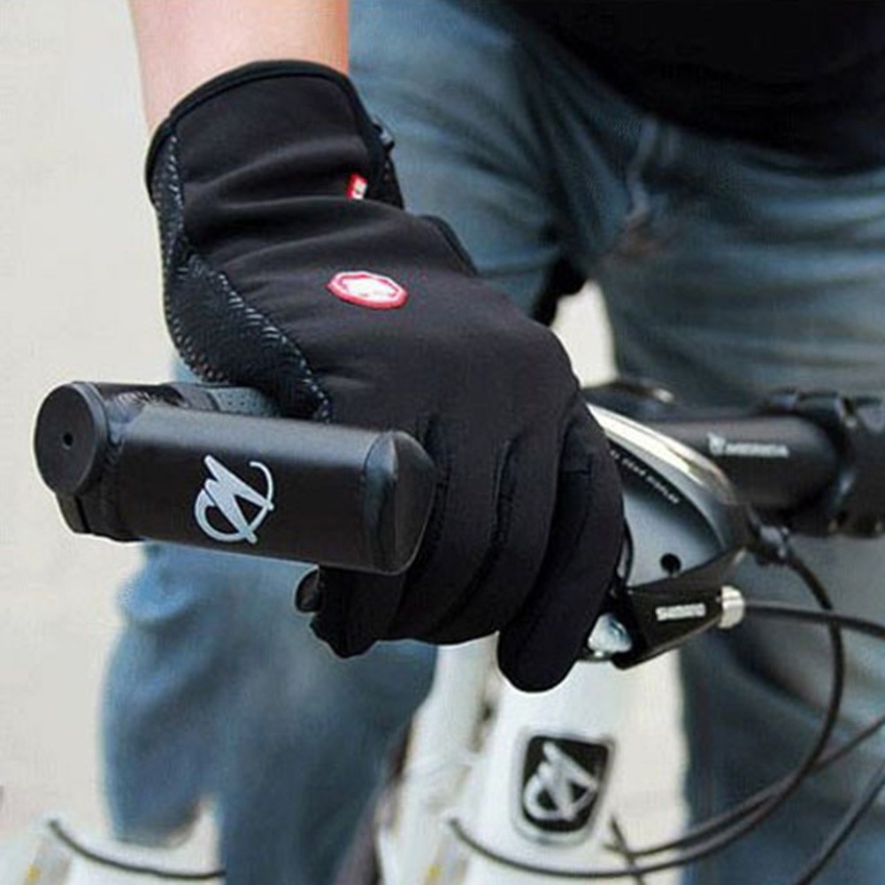 Kültéri szélálló tapadókesztyűk fekete színben - L méret