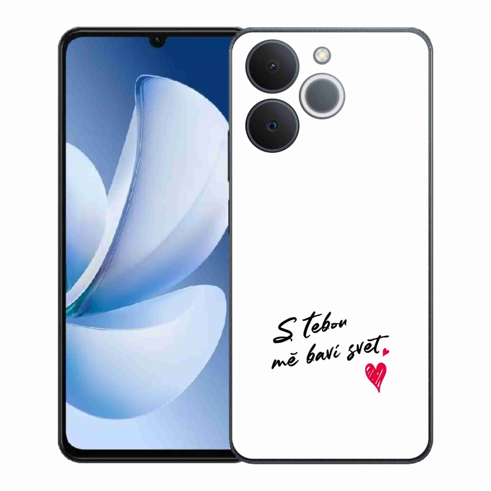 Gél borító mmCase a Realme Note 70T készülékhez - szerelmes szöveg 1 fehér háttér