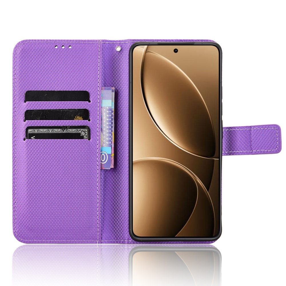 Gyémánt könyv tok a Xiaomi Poco F7 Pro 5G/Poco F7 Ultra 5G készülékhez - lila