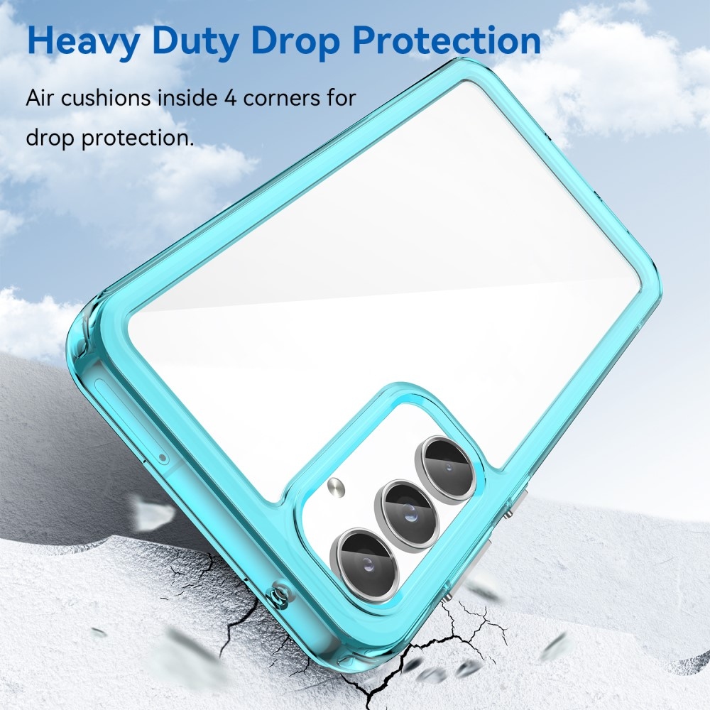 Gél tok kemény hátlappal Samsung Galaxy A55 5G készülékhez - világoskék színben