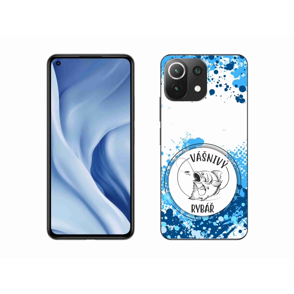 Gél borító mmCase a Xiaomi Mi 11 Lite 4G/5G-hez - szenvedélyes halász fehér háttérrel