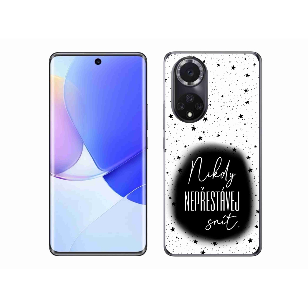 Gél borító mmCase a Huawei Nova 9 - idézet 1 fekete-fehér háttérrel