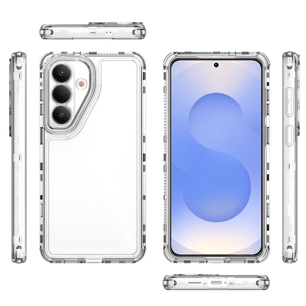 Akril zselés tok kerettel a Samsung Galaxy S26+ képernyőjének védelmére - átlátszó