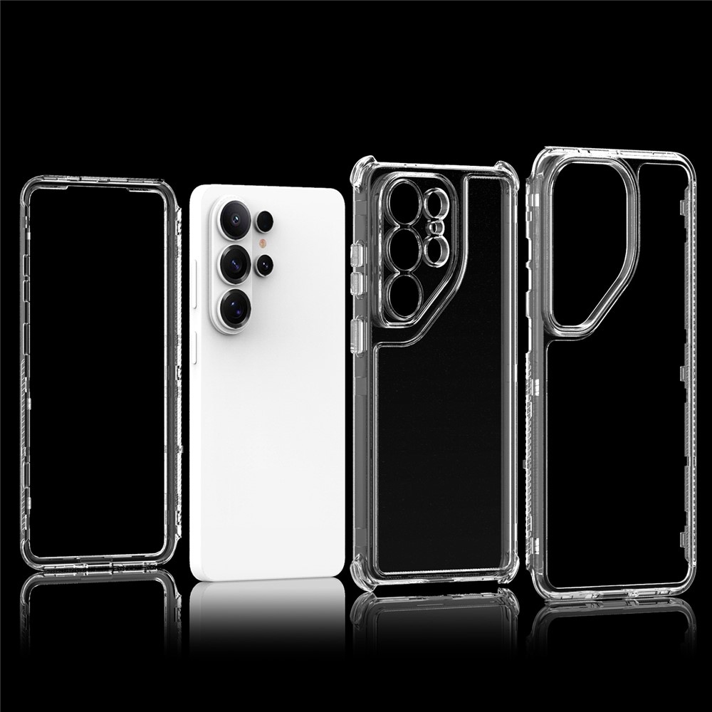 Akril zselés tok kerettel a Samsung Galaxy S26 Ultra képernyőjének védelmére - átlátszó