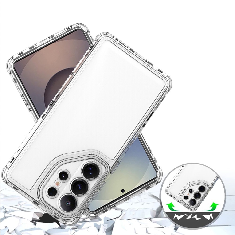 Akril zselés tok kerettel a Samsung Galaxy S26 Ultra képernyőjének védelmére - átlátszó