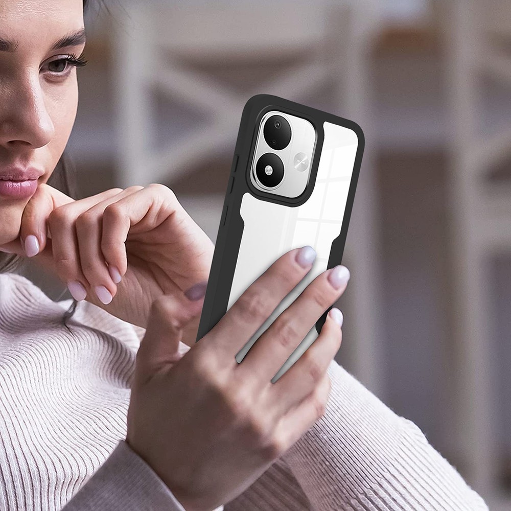 Akril gél tok kerettel a Xiaomi Redmi Note 17 4G/5G kijelzőjének védelmére – fekete