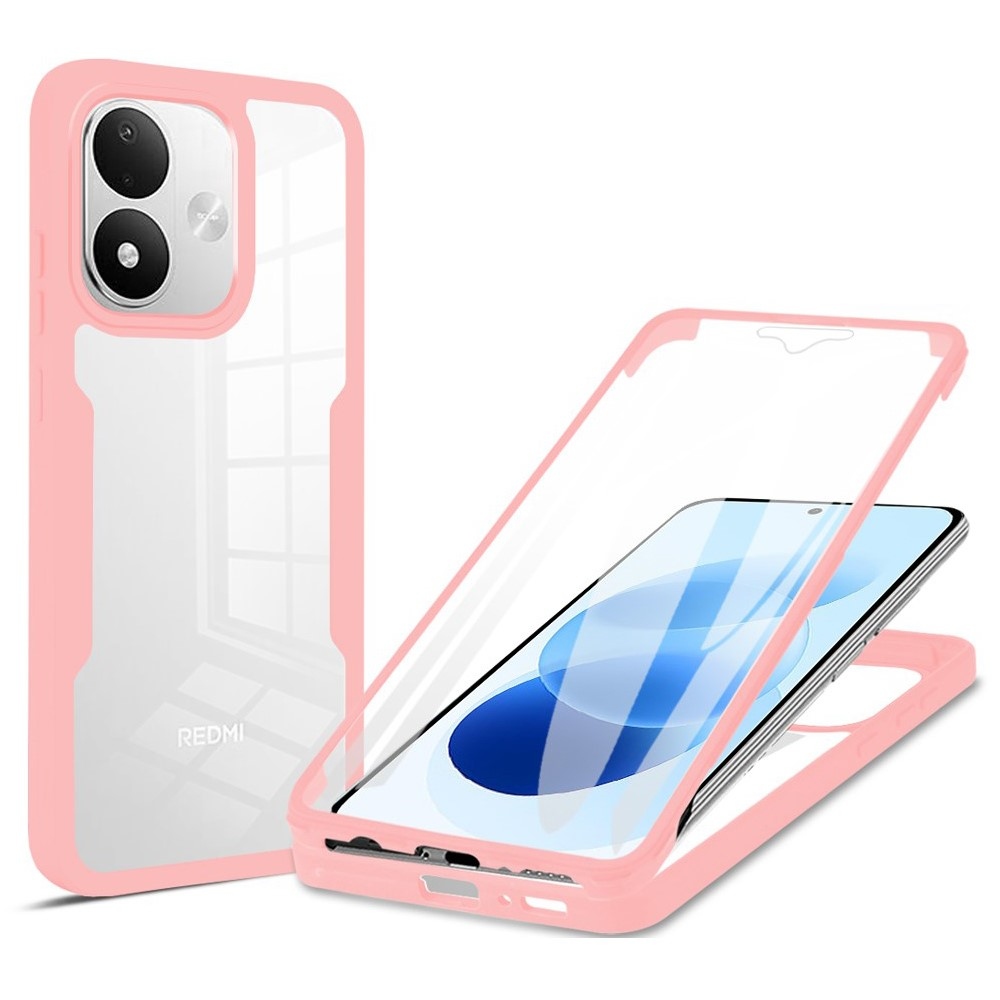 Akril gél tok kerettel a Xiaomi Redmi Note 17 4G/5G kijelzőjének védelmére – rózsaszín
