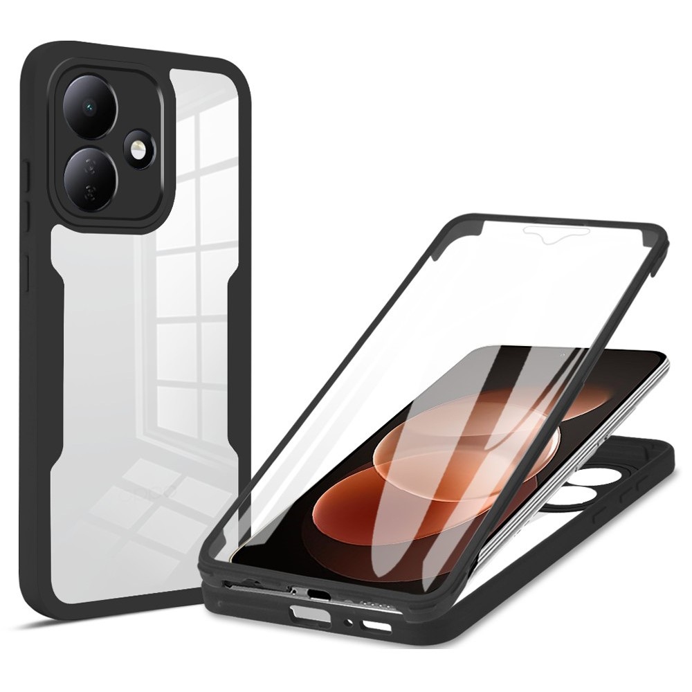 Akril gél tok kerettel a Xiaomi Redmi Note 17 Pro 5G kijelzőjének védelmére – fekete