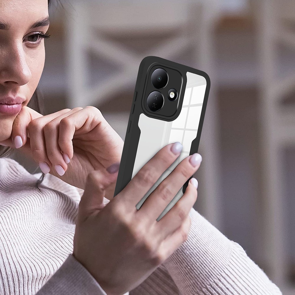 Akril gél tok kerettel a Xiaomi Redmi Note 17 Pro 5G kijelzőjének védelmére – fekete