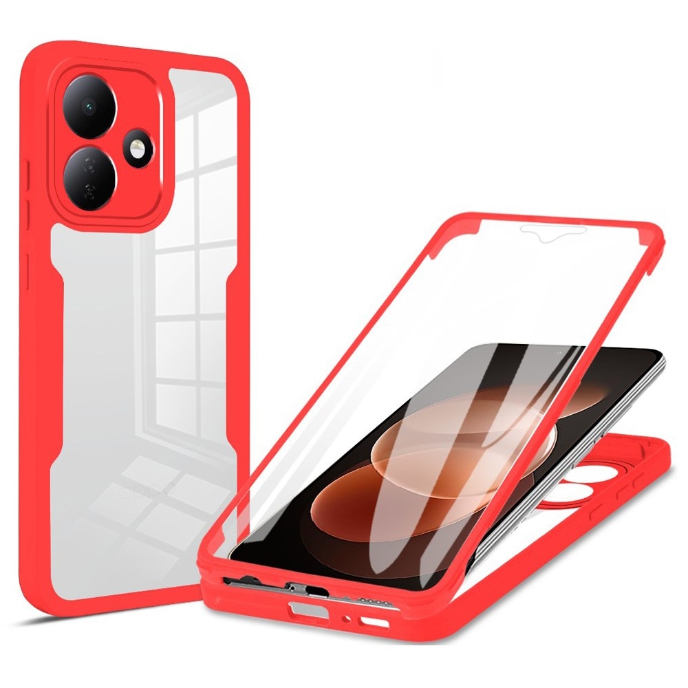 Akril gél tok kerettel a Xiaomi Redmi Note 17 Pro 5G kijelzőjének védelmére – piros